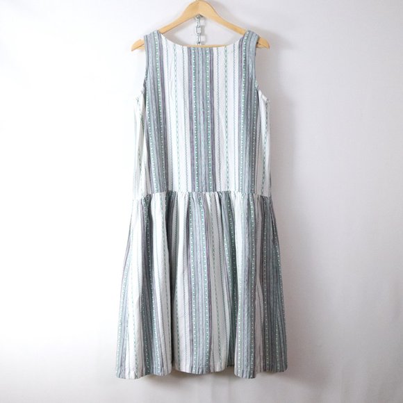 ❌SOLD❌vintage 90s woven stripe jumper dress - Picture 11 of 12